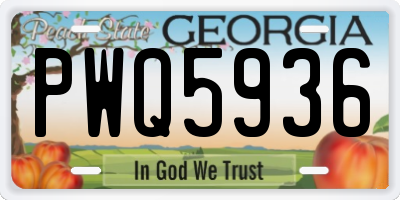 GA license plate PWQ5936