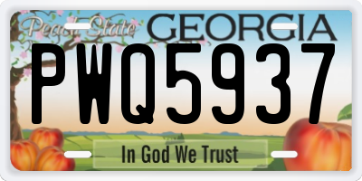 GA license plate PWQ5937