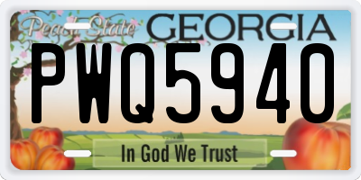 GA license plate PWQ5940