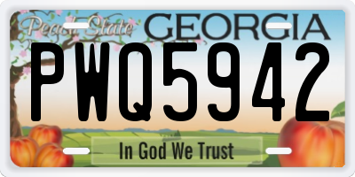 GA license plate PWQ5942