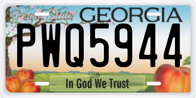 GA license plate PWQ5944