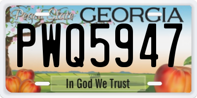 GA license plate PWQ5947