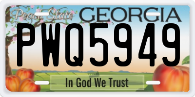 GA license plate PWQ5949