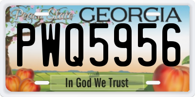 GA license plate PWQ5956