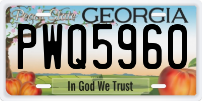 GA license plate PWQ5960
