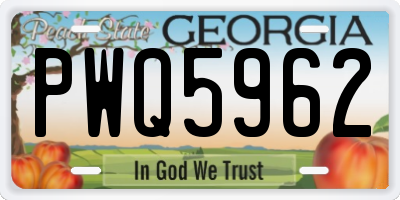 GA license plate PWQ5962