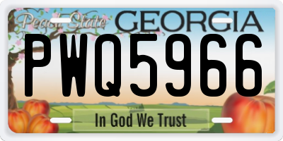 GA license plate PWQ5966