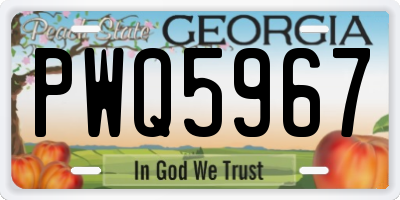 GA license plate PWQ5967