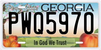 GA license plate PWQ5970