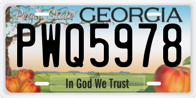 GA license plate PWQ5978