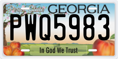 GA license plate PWQ5983