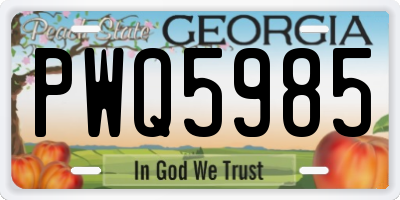 GA license plate PWQ5985
