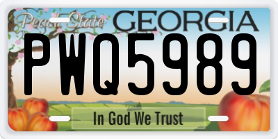 GA license plate PWQ5989