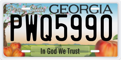 GA license plate PWQ5990