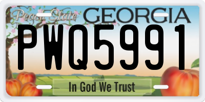 GA license plate PWQ5991