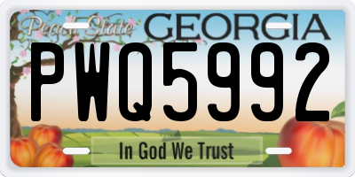 GA license plate PWQ5992