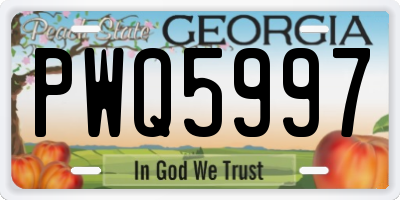 GA license plate PWQ5997