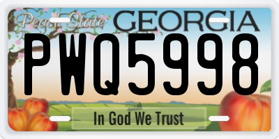 GA license plate PWQ5998