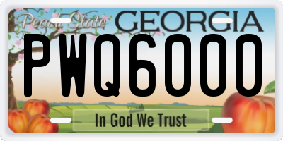 GA license plate PWQ6000