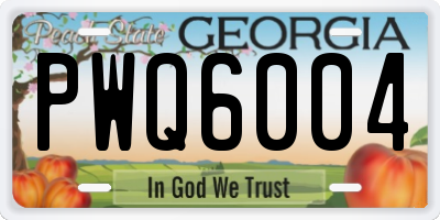 GA license plate PWQ6004