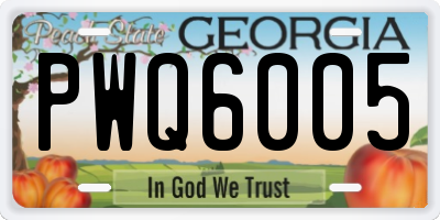 GA license plate PWQ6005