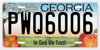 GA license plate PWQ6006