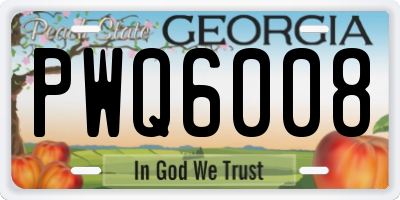 GA license plate PWQ6008