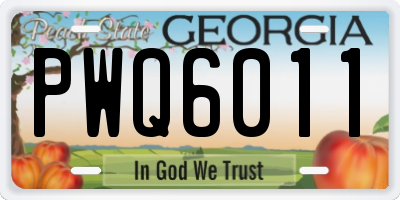 GA license plate PWQ6011