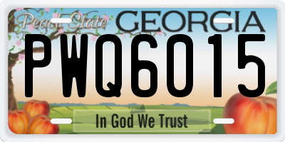 GA license plate PWQ6015
