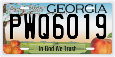 GA license plate PWQ6019