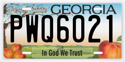 GA license plate PWQ6021