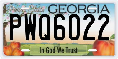 GA license plate PWQ6022