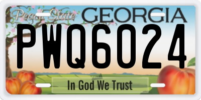 GA license plate PWQ6024