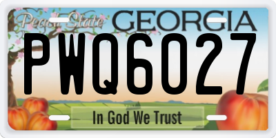 GA license plate PWQ6027