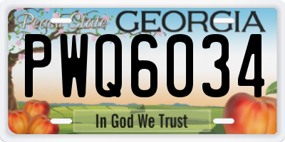GA license plate PWQ6034