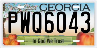 GA license plate PWQ6043
