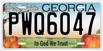 GA license plate PWQ6047