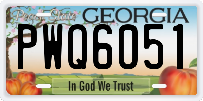 GA license plate PWQ6051
