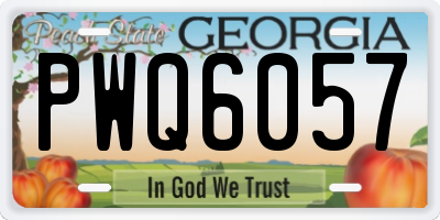 GA license plate PWQ6057