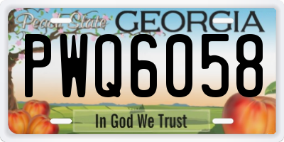 GA license plate PWQ6058