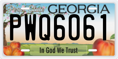 GA license plate PWQ6061