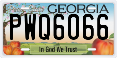 GA license plate PWQ6066