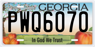 GA license plate PWQ6070