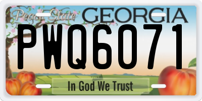 GA license plate PWQ6071