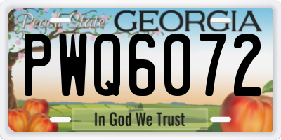 GA license plate PWQ6072