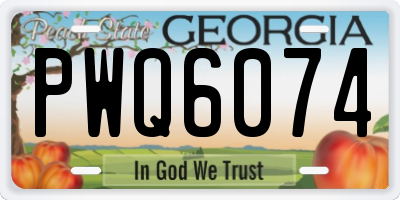 GA license plate PWQ6074