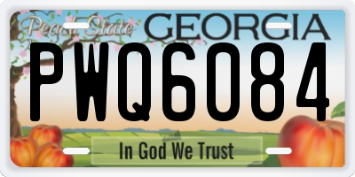 GA license plate PWQ6084