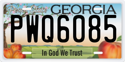 GA license plate PWQ6085