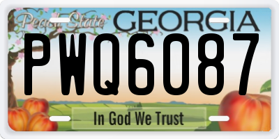 GA license plate PWQ6087