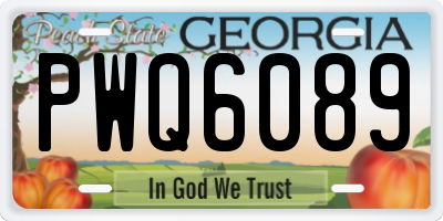 GA license plate PWQ6089